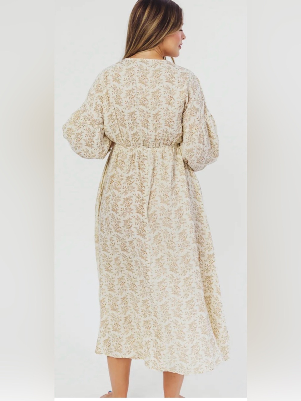 Worth Collective Tan Floral Hunter Dress Small - Picture 7 of 7